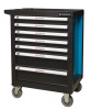 Тележка инструментальная 7-и полочная(синяя) с пластиковой защитой корпуса+2боковые перфорации,460х7. Большой выбор на сайте Трейдимпорт