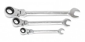 На сайте Трейдимпорт можно недорого купить Ключ комбинированный трещоточный с шарниром 21мм Partner PA-3021F. 